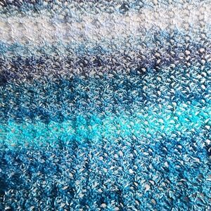 Lacy Blue Cozy Crocheted Shawl/ Wrap Hand Crafted.